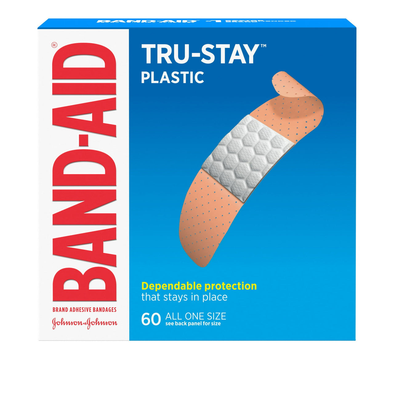 Band-Aid Plastic Adhesive Bandage - Size: 3 / 4 X 3 Inches - 60 Ea